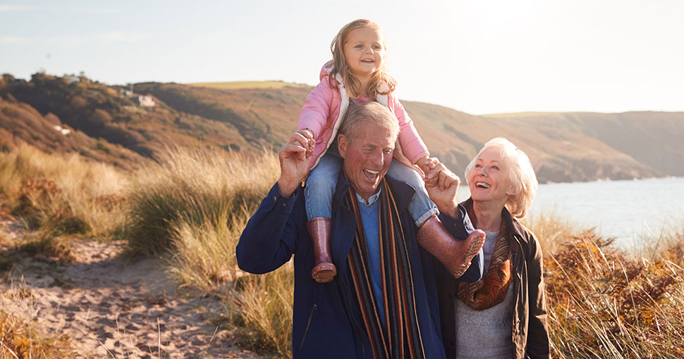 Older couple with granddaughter